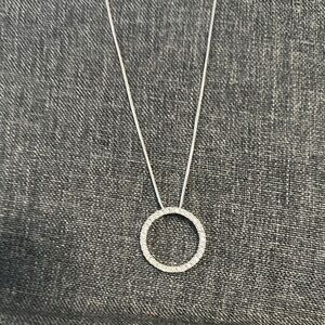 Elegant Silver Circle Pendant Necklace
